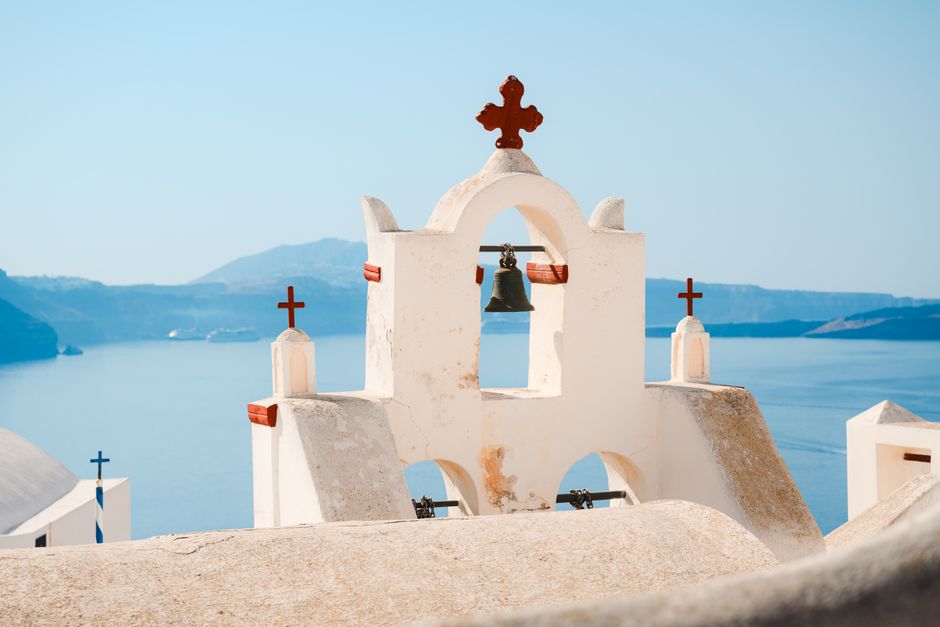 Autumn woonkamer met Santorini decoratieve canvas. Autumn woonkamer met Santorini decoratieve canvas.